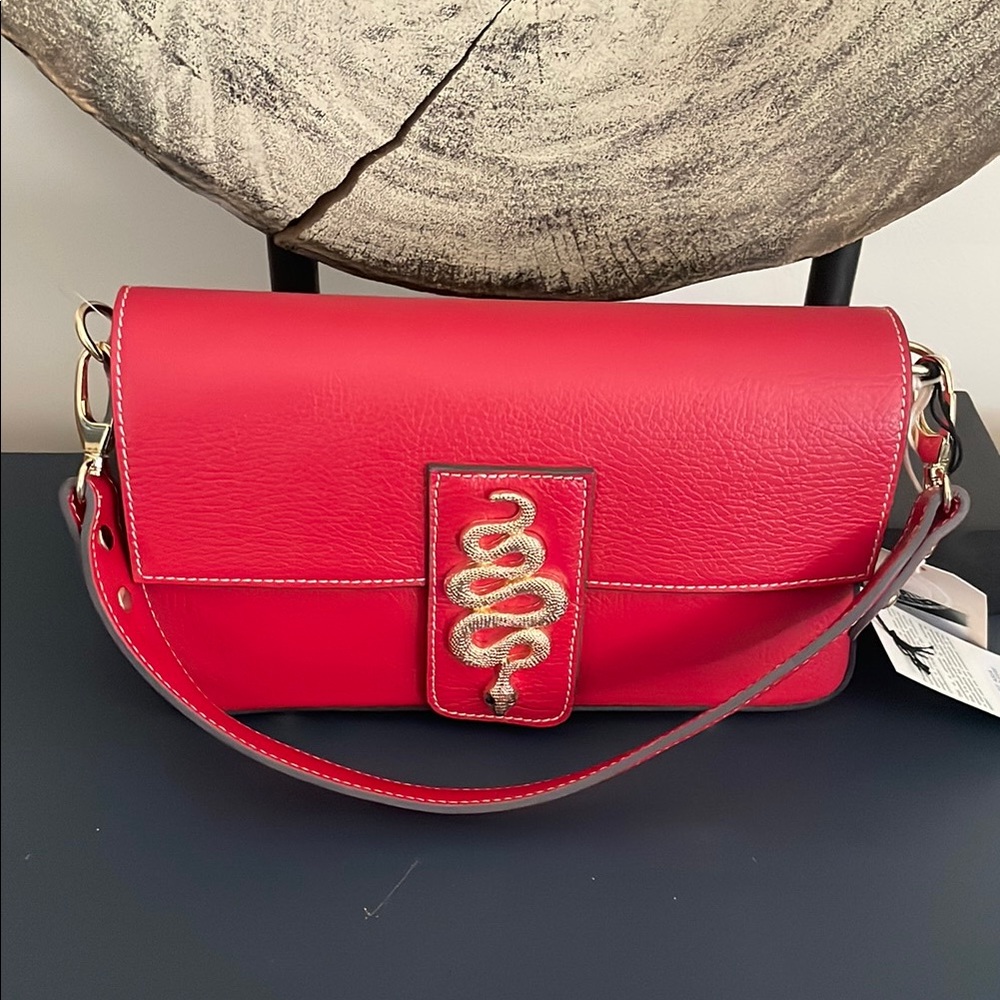 Divina Firenze NWT Italian Red Leather Shoulder/crossbodyBag